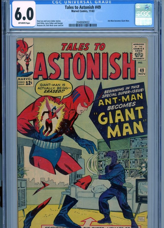 Tales To Astonish 49  CGC 6.0 from 1963!  Ant-Man Becomes Giant-Man!