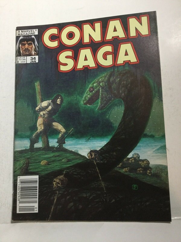 Conan Saga 34 Fn Fine 6.0 Marval Magazine