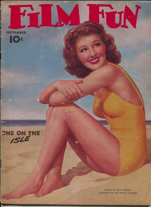 Film Fun 9/1940-Jean Parker swimsuit photo cover-movie stars-showgirls-FR