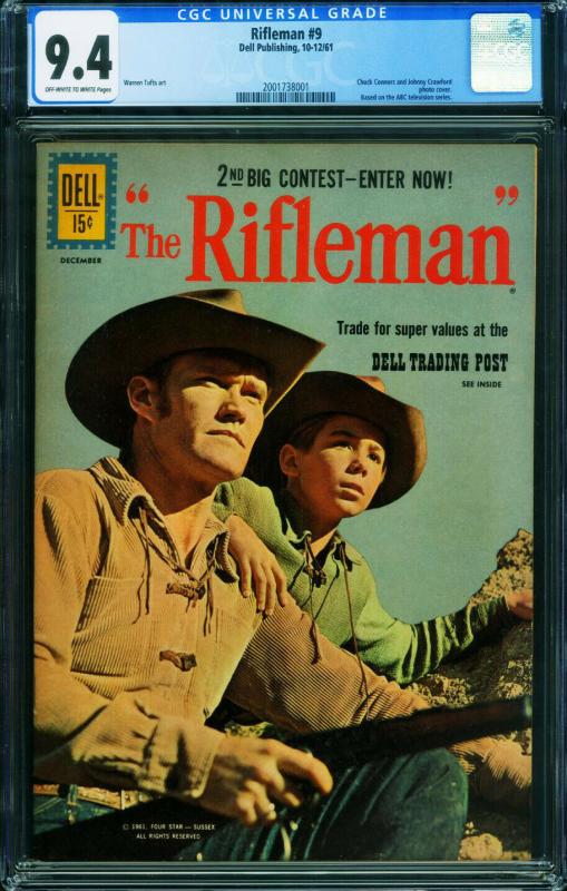 Rifleman #9 CGC 9.4 Chuck Connors 1961 Dell-2001738001