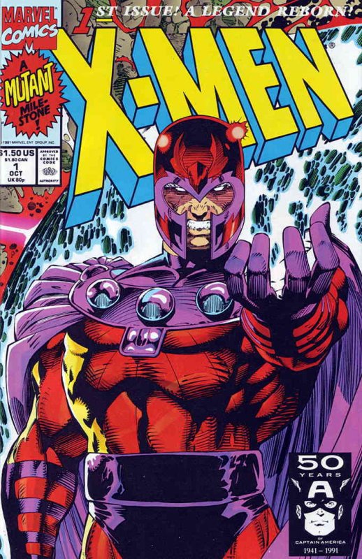 X-Men (2nd Series) #1D VF/NM ; Marvel | Jim Lee Magneto Variant