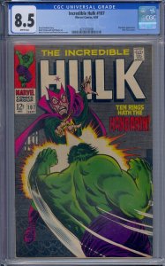 INCREDIBLE HULK #107 CGC 8.5 MANDARIN NICK FURY HERB TRIMPE WHITE PAGES