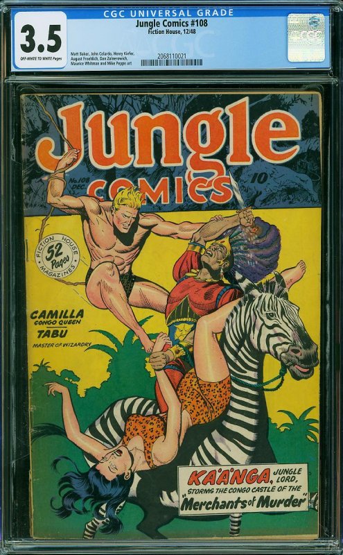 Jungle Comics #108 (1948) CGC 3.5