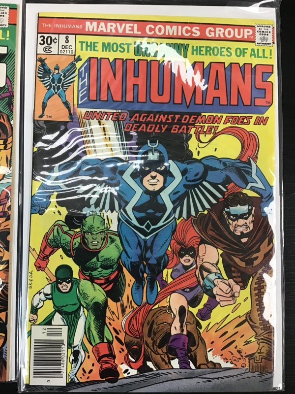 4PC INHUMANS LOT (8.0 OB) NEWSSTAND, #8,10-12!! 1977