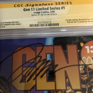 Gen 13 Limited series (1994) # 1 (CGC 9.8 SS) Signed Jim Lee * Image Comics