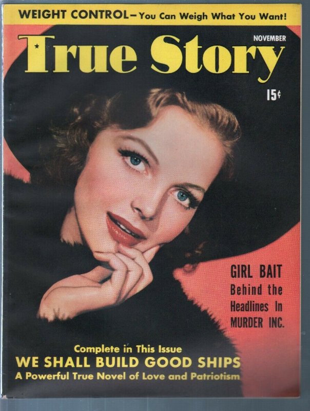 True Story 11/1941-Elyse Knox-Jack Benny-Eddie Cantor-exploitation-pulp thril...