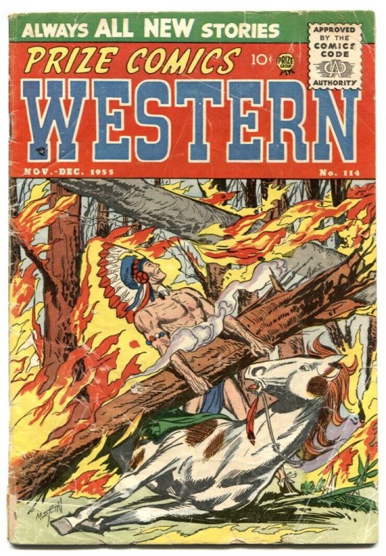 Prize Comics Western #114 1955- 1st The Drifter VG