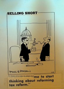 Selling Short Original Comic Strip Art 1980s Time to Reform Tax Reform