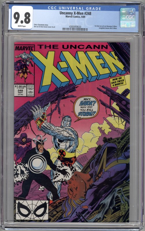 The Uncanny X-Men #248 (1989) CGC 9.8 NM/M 1ST JIM LEE X-MEN ISSUE