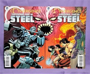 DC Convergence SUPERMAN MAN OF STEEL #1 - 2 Connecting Covers (DC 2015)