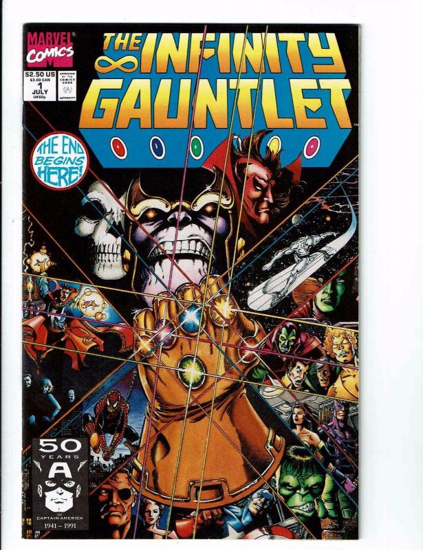 The Infinity Gauntlet COMPLETE Marvel Comics Ser # 1 2 3 4 5 6 NM 1st Print J113