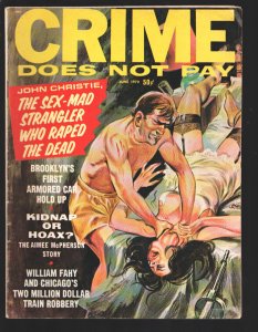 Crime Does Not Pay 6/1970- Violent strangulation-lingerie-stockings-Tommy Gun...