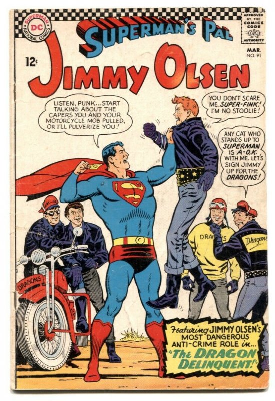 Superman's Pal Jimmy Olsen #91 1966- motorcycle gang VG