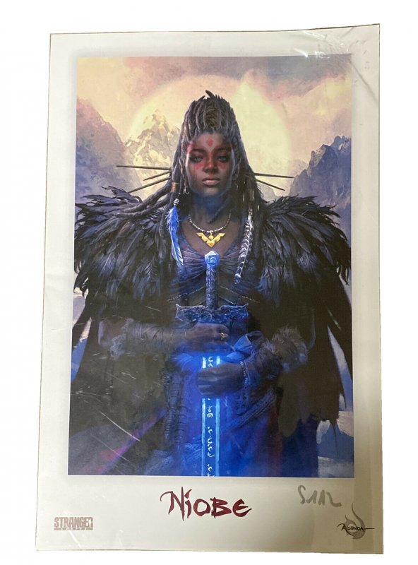 JONES SIGNED Litho NIOBE SHE IS DEATH 11x17 2019 STRANGER COMICS  ASUNDA 