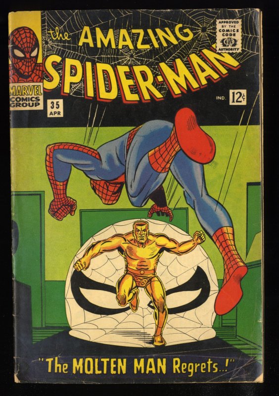 Amazing Spider-Man #35 VG 4.0 Molten Man Appearance! 1966!