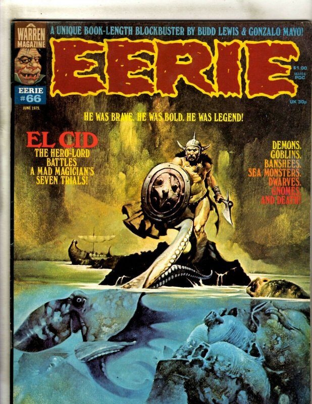 Lot Of 6 Eerie Warren Comic Book Magazines # 53 55 59 65 66 69 Horror Fear RS3