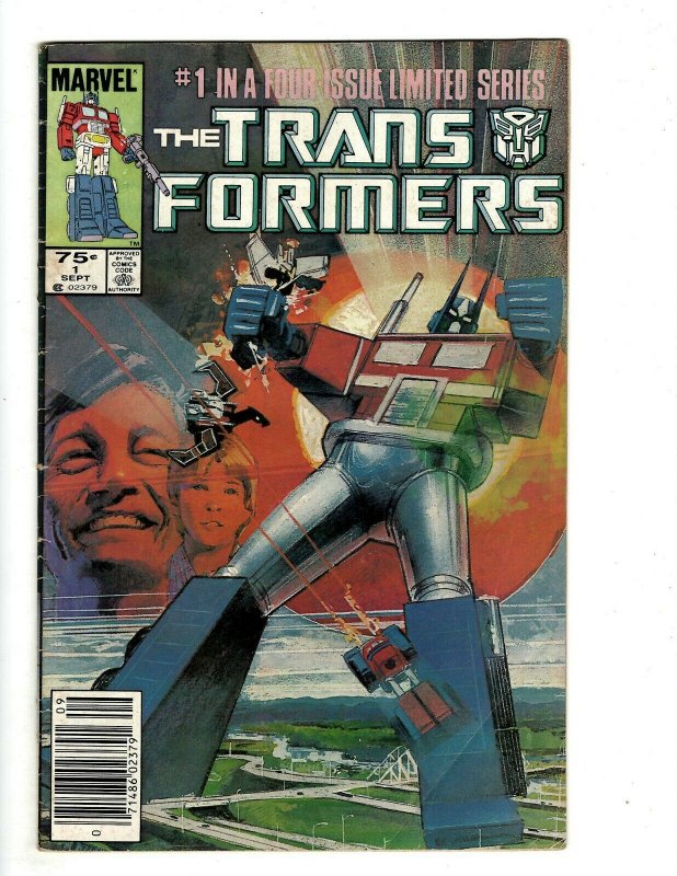 Transformers # 1 FN Marvel Comic Book Mini Series Optimus Prime Bumblebee J510