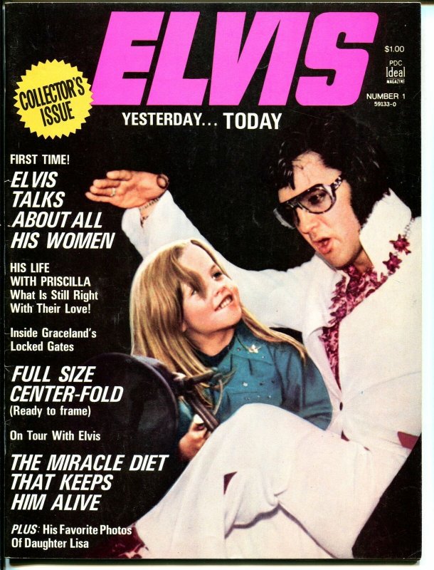 Elvis #1 1975-Ideal-1st issue-Graceland - Priscilla-Lisa Marie-VF
