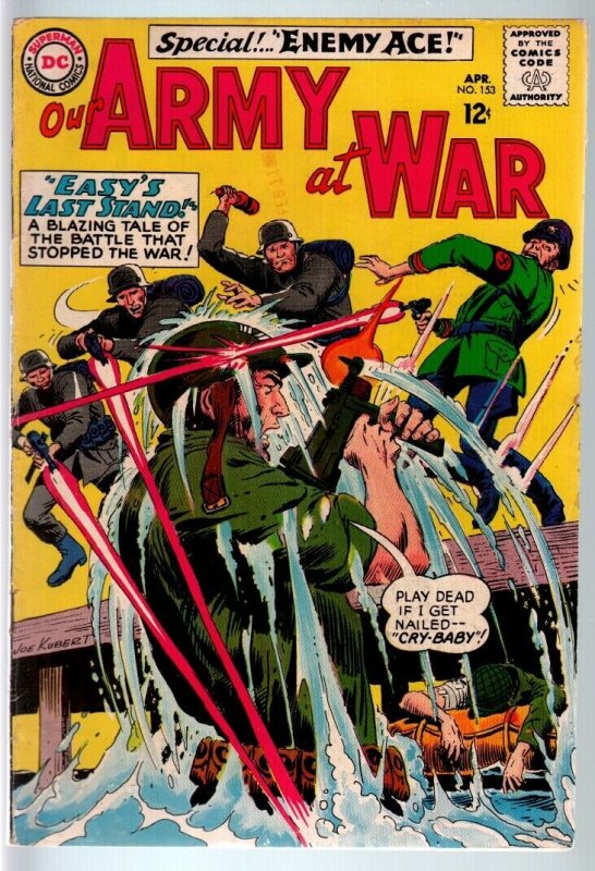 OUR ARMY AT WAR #153 1965-DC WAR COMIC-SGT. ROCK-FN- FN-