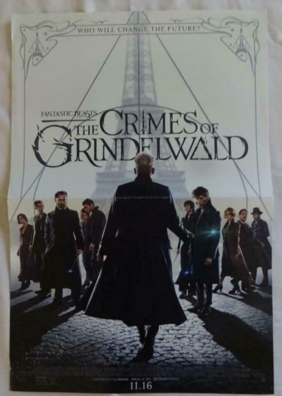 CRIMES OF GRINDELWALD Promo Poster , 11 x 17,  2016, WARNER BROS, Unused 094