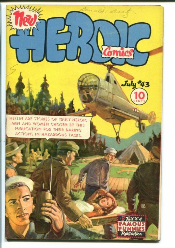 HEROIC COMICS #43 1946-INGLES AND TOTH-HELLICOPTER CVR FN