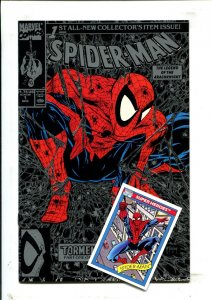 Spider-Man #1 - Silver Foil Cover / with Card/ Todd McFarlane Art (9.0) 1990