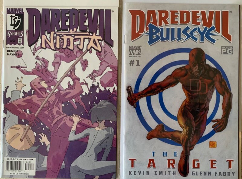 DAREDEVIL MINI-SERIES LOT OF 8: NINJA 1-3, REBORN 1-4, BULLSEYE: THE TARGET 1