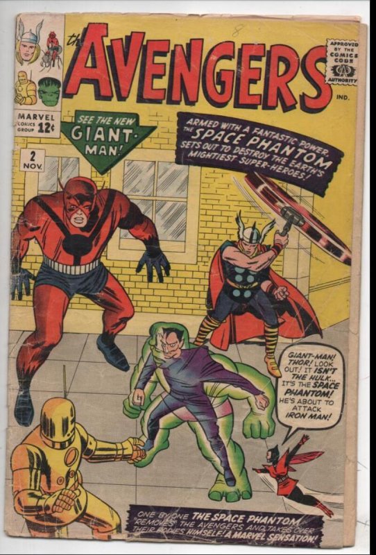 AVENGERS #2, POOR, Thor Iron Man, Jack Kirby, 1963, missing pages