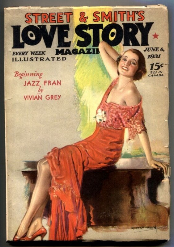 Love Story Pulp June 6 1931- Jazz Fran- Modest Stein F/VF