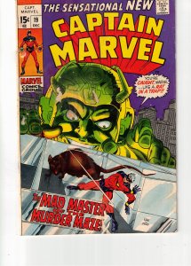 Captain Marvel #19 (1969) 1st Mad Master!  Affordable-Grade VG+ Wow!