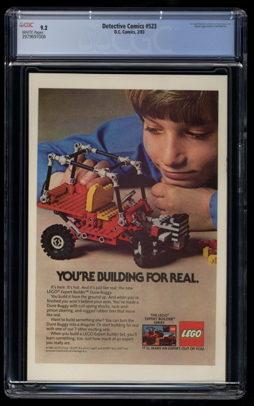 Detective Comics #523 CGC NM- 9.2 White Pages 1st Killer Croc Cameo!