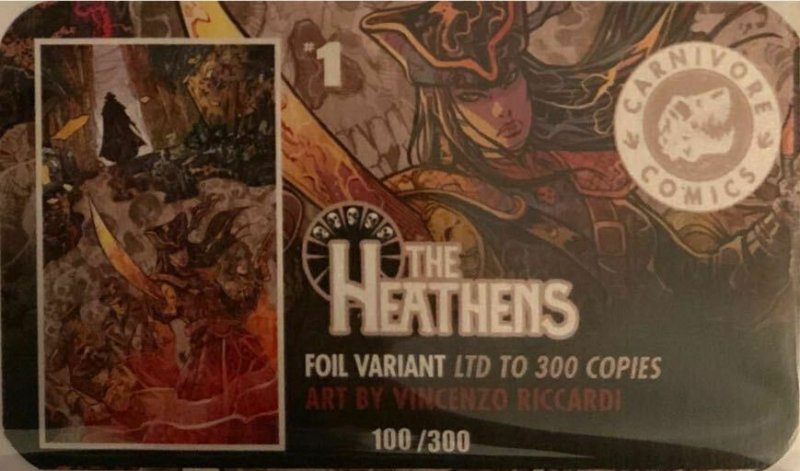 HEATHENS #1 ~ VINCENZO RICCARDI VIRGIN VARIANT W/NUMBERED COA NM.