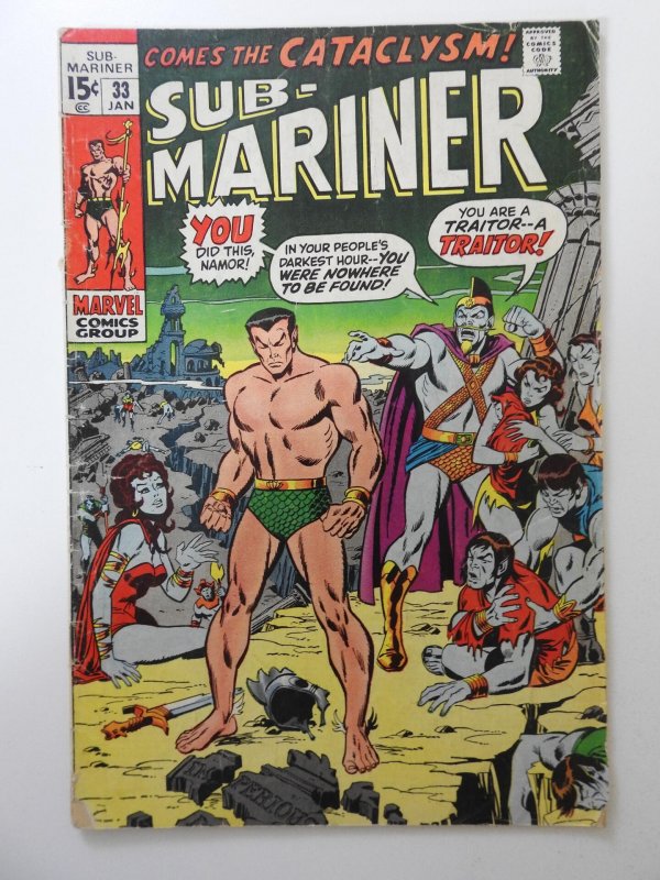 Sub-Mariner #33 (1971) VG- Condition! 1/2 in spine split