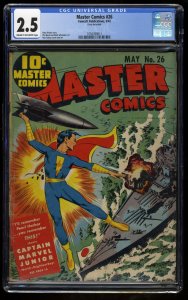 Master Comics #26 CGC GD+ 2.5 Classic Mac Raboy Cover! Captain Marvel Junior!