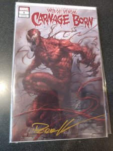 WEB OF VENOM CARNAGE BORN SIGNED BY CLAYTON CRAIN WITH COA