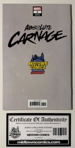 Absolute Carnage #1 Midtown Comics (2019) Signed by Cates and Stegman w/ COA!