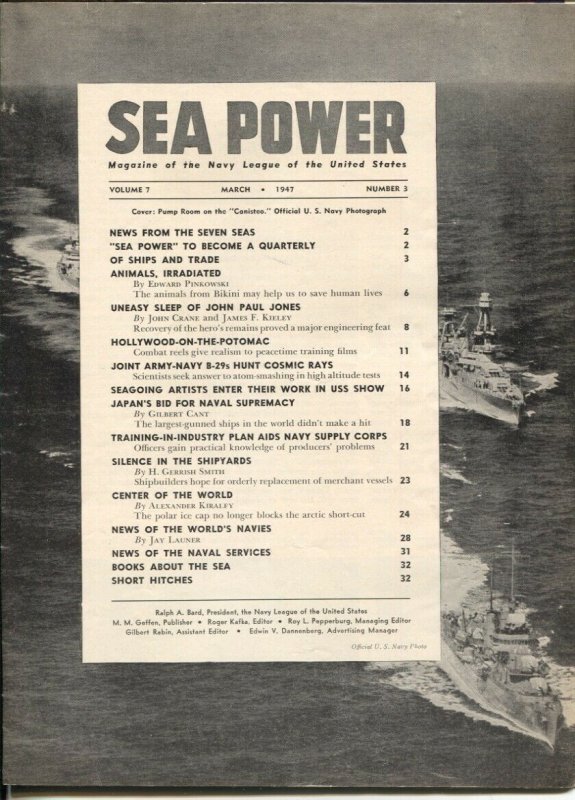 Sea Power 3/1947-military info & pix-naval defense-Japan's Bid For Naval Supr...