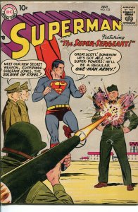 SUPERMAN  #126 1958-DC-MILITARY COVER-vg 