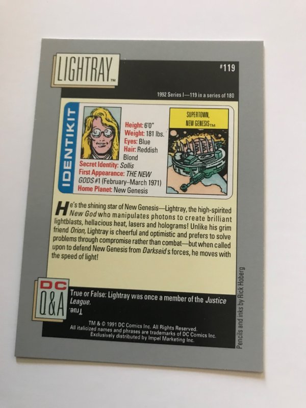 LIGHTRAY #119 card : 1992 DC Universe Series 1, NM/M, Impel