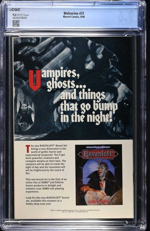 Wolverine #31 (9/90) Graded CGC 9.6