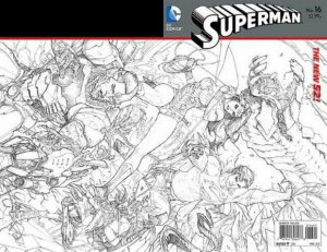 SUPERMAN #16  (2013) 1:25 KENNETH ROCAFORT  SKETCH VARIANT DC NM B3.