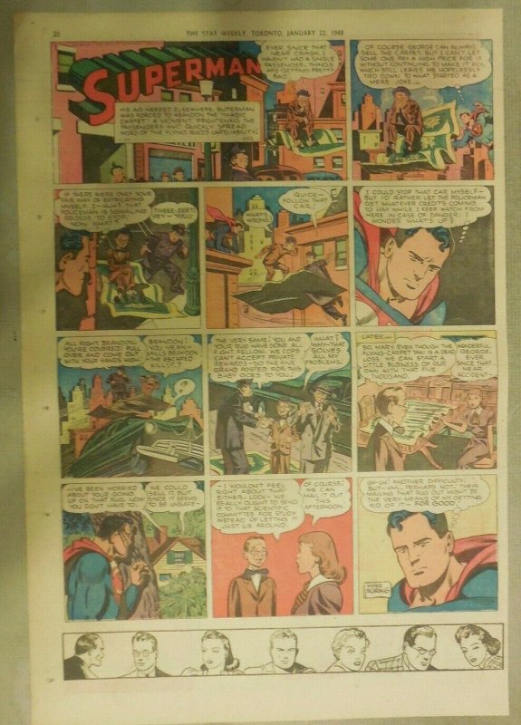 (52) Superman Sunday Pages by Wayne Boring 1949 Complete Year Tabloid Page Size