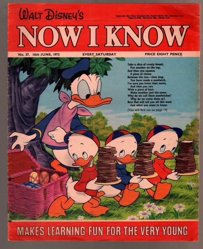 Walt Disney's Now I Know #36 1973-U.K-Donald Duck-G