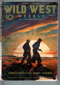 WILD WEST WEEKLY 2/11/1939-WESTERN PULP-JOHNNY 45 G/VG