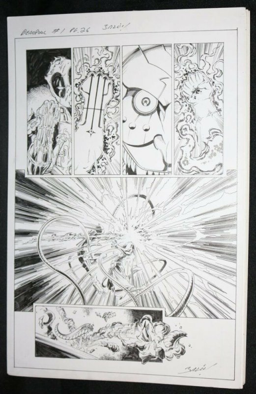 Deadpool: Assassin #1 p.26 - Action - Signed art by Scott Koblish