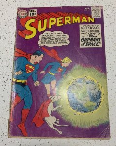 1961 SUPERMAN #144 GD 2.0 Supergirl & Krypto Cover / Earth Explodes!