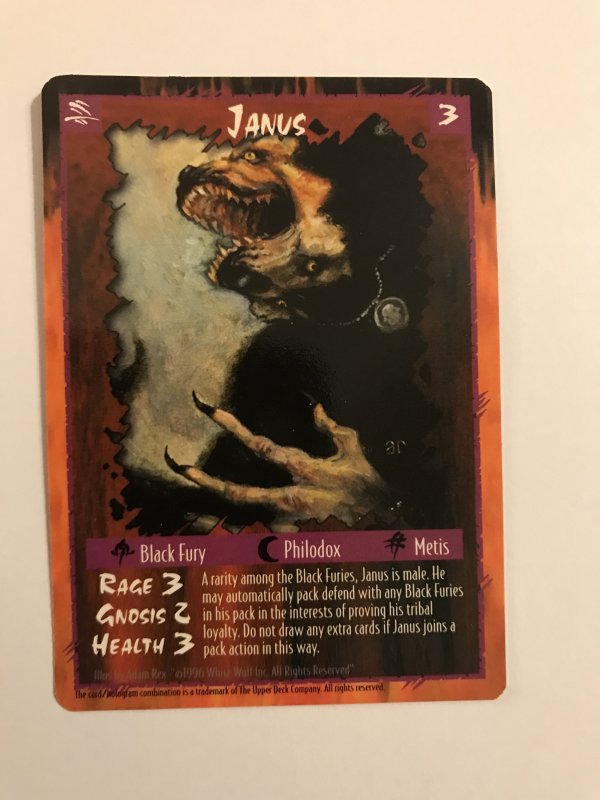 JANUS : RAGE LEGACY of the TRIBES Character CCG Werewolf Card; White Wolf TCG