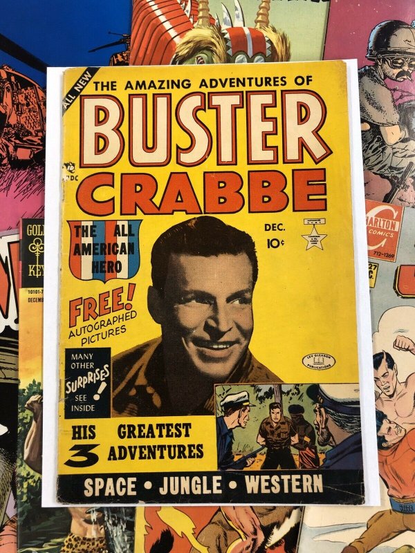 Buster Crabbe #1 VG+ 4.5 photo cover GOLDEN AGE lev gleason TEN CENTS walton