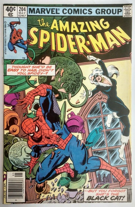 The Amazing Spider-Man #204 3rd App Black Cat, NEWSSTAND EDITION