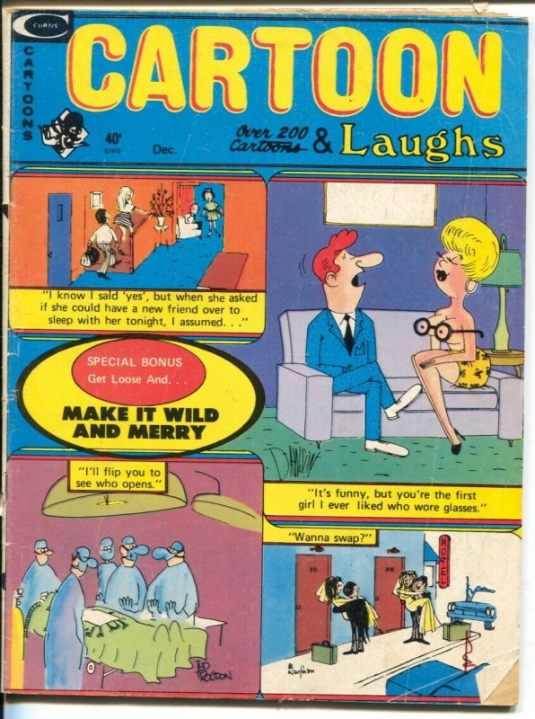 Cartoon Laughs 12/1974-Marvel-200+ cartoons & gags-Pussycat Comic Strip-VG